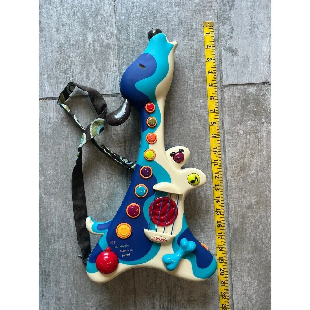 B TOYS WOOFER Hound DOG GUITAR Musical Instrument Strum puppy Kids Music Play